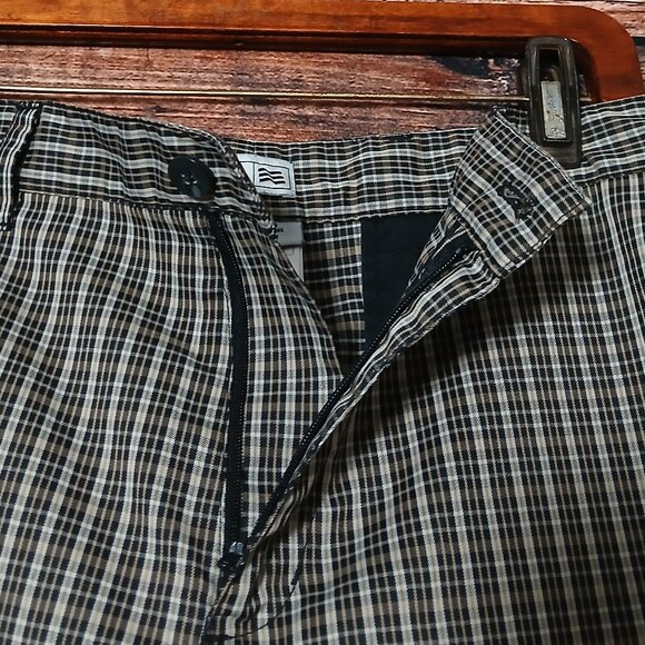 Adidas Golf Shorts Mens 34Tan Black Plaid Lightweight Performance Activewear - Picture 5 of 8